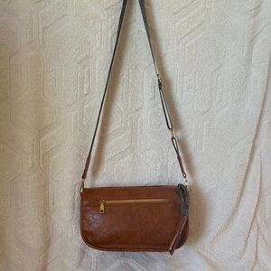 Leather Crossbody Bag - Brown